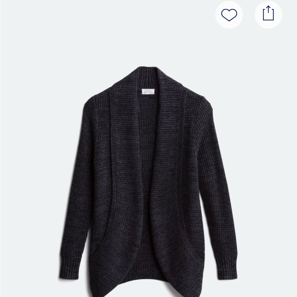Tabatha Waffle Knit Cotton Blend Cocoon Cardigan, Dark Grey XS